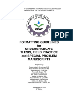 Formatting guidelines for undergraduate theses