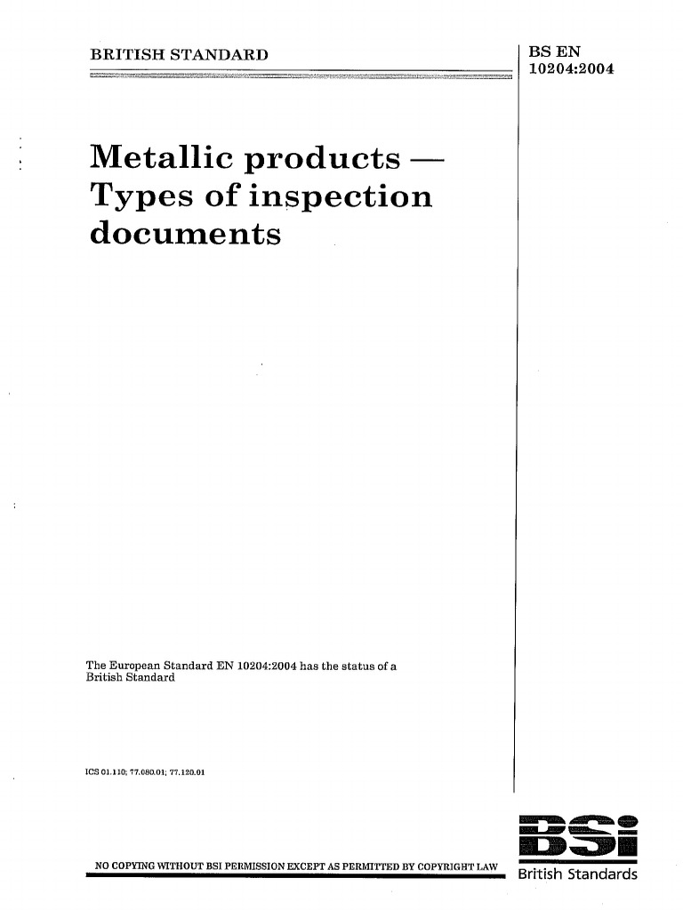 BS en 10204 | PDF