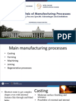 Fundamentals of Manufacturing Processes: Manufacturing Process Specific Advantages and Limitations