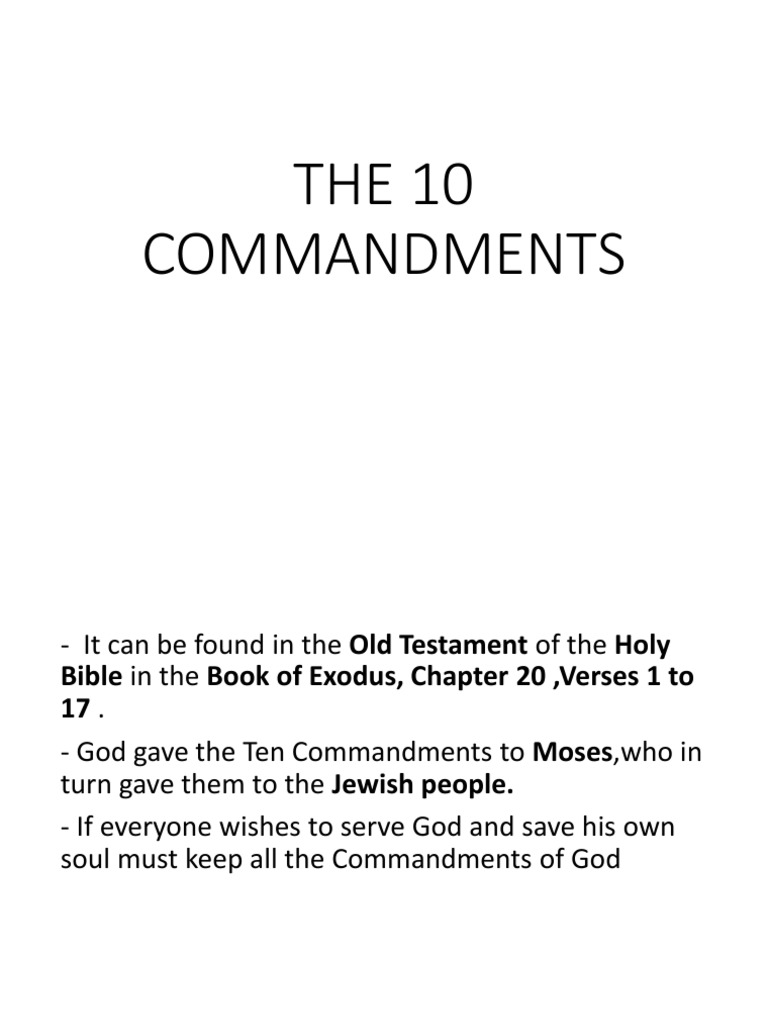 Understanding the Ten Commandments | PDF | Ten Commandments | Religious ...