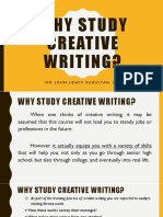 Why Study Creative Writing?: Mr. John Lewissuguitan, LPT