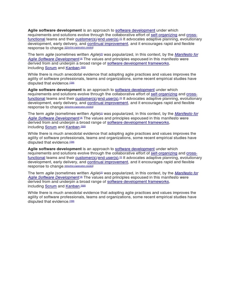 Manifesto For Agile Software Development | PDF | Agile Software ...