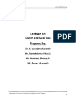 Lecture On: Clutch and Gear Box Prepared by