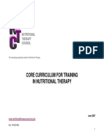Core Curriculum For Training in Nutritional Therapy