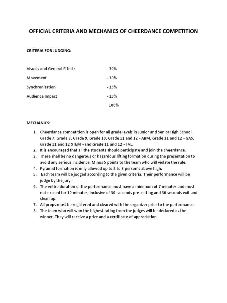 Choreographing for Victory: Guidelines for Competitive Cheerdance ...