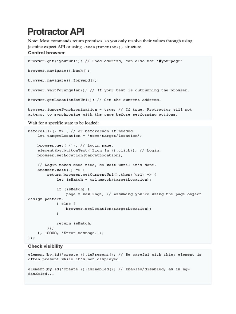 Cheat Sheet For Protractor API Testing Download Free PDF Cascading
