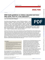 Analysis: WHO Draft Guidelines On Dietary Saturated and Trans Fatty Acids: Time For A New Approach?