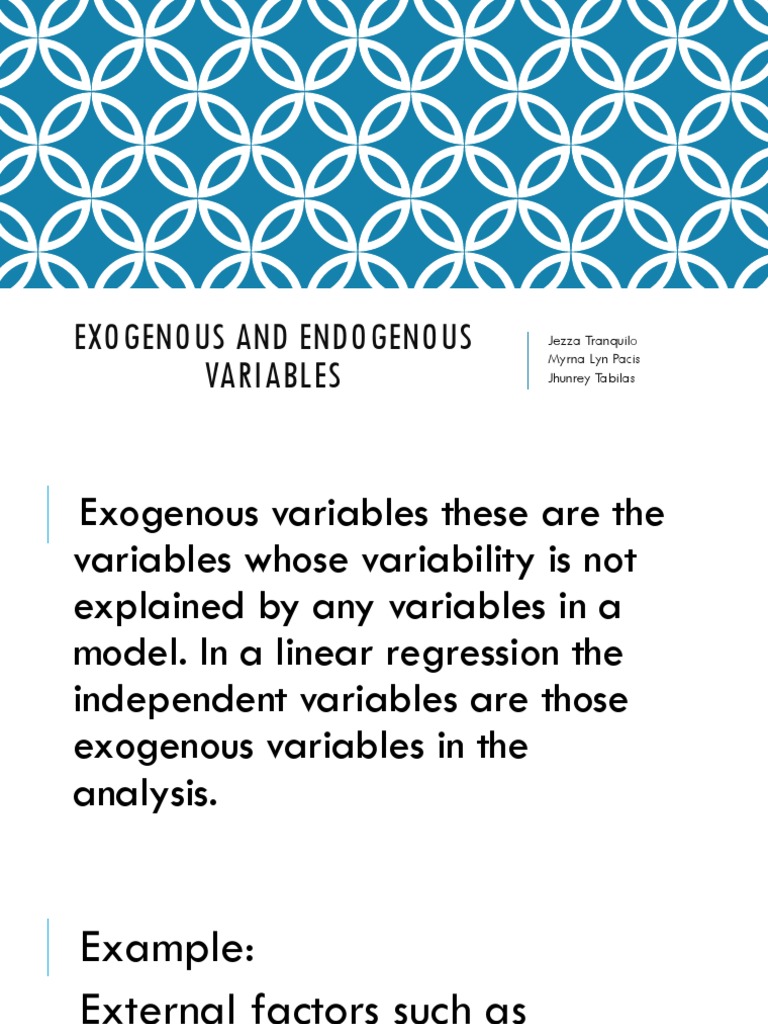 Exogenous and Endogenous Variables | PDF