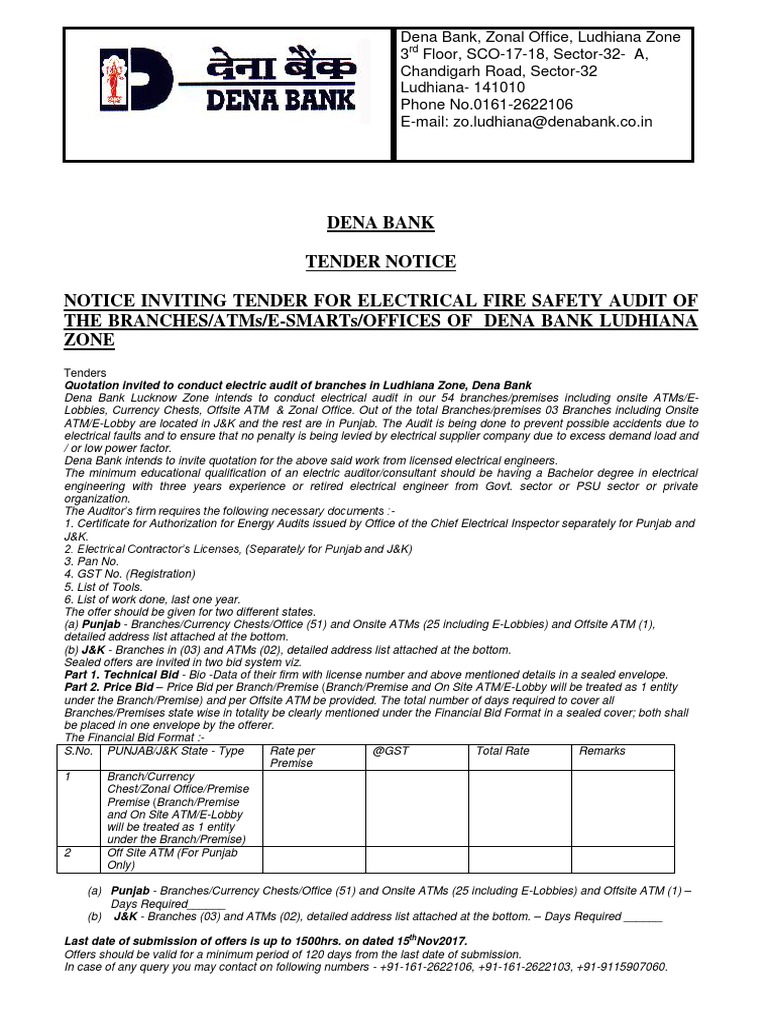 Electrical Audit Tender PDF Electrical Wiring Punjab