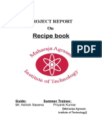 Recipe Book: Project Report On