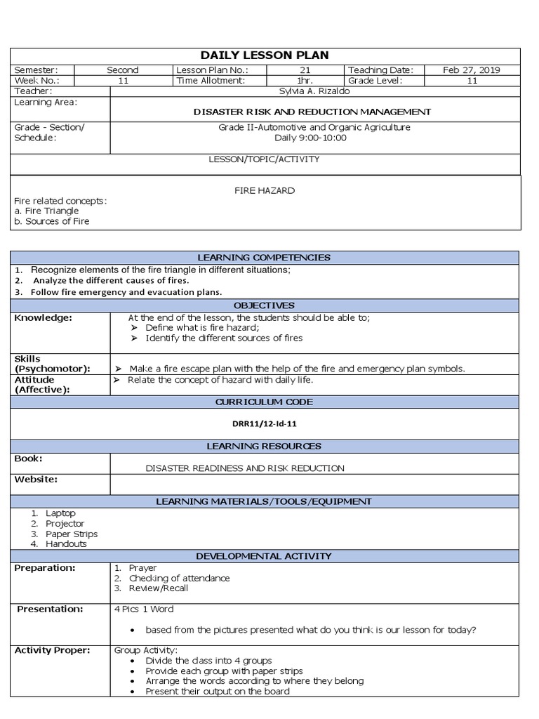 Fire Hazard Awareness Lesson Plan | PDF | Fires | Combustion