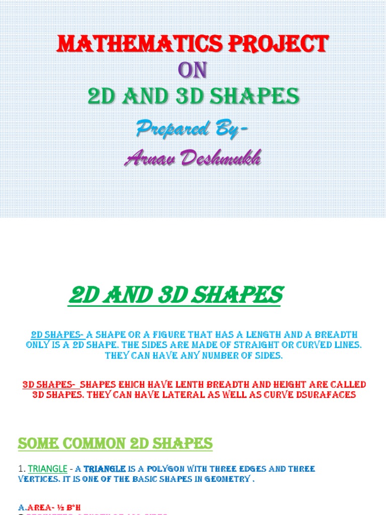 2d and 3d Shapes | PDF | Area | Shape
