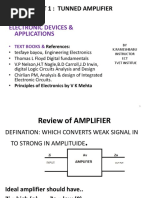 Electronic Devices & Applications: Unit 1: Tunned Amplifier Subject