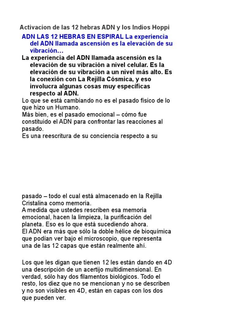 Activación de las 12 Capas del ADN | PDF | Adn | Vida