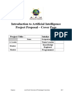 Introduction To Artificial Intelligence Project Proposal - Cover Page