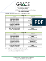 Sta. Monica Parochial Institute Exam Schedule