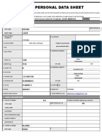 Personal Data Sheet