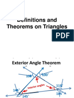 Definitions and Theorems On Triangles