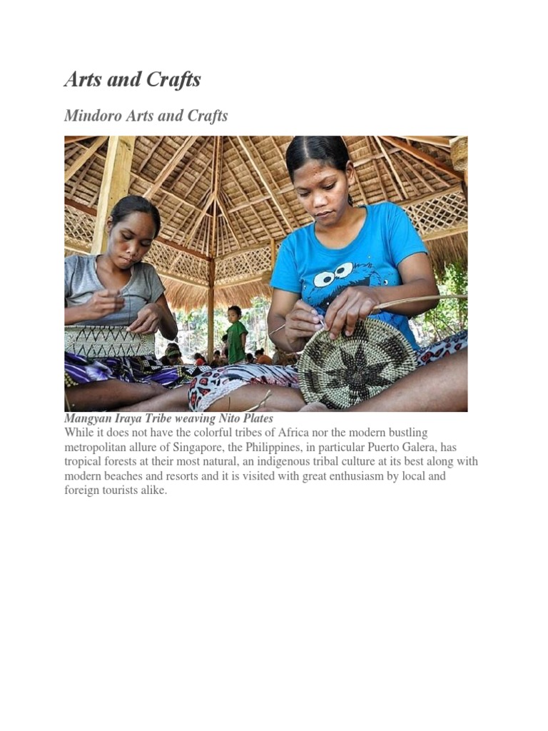 Arts and Crafts of Mindoro PDF Embroidery Weaving