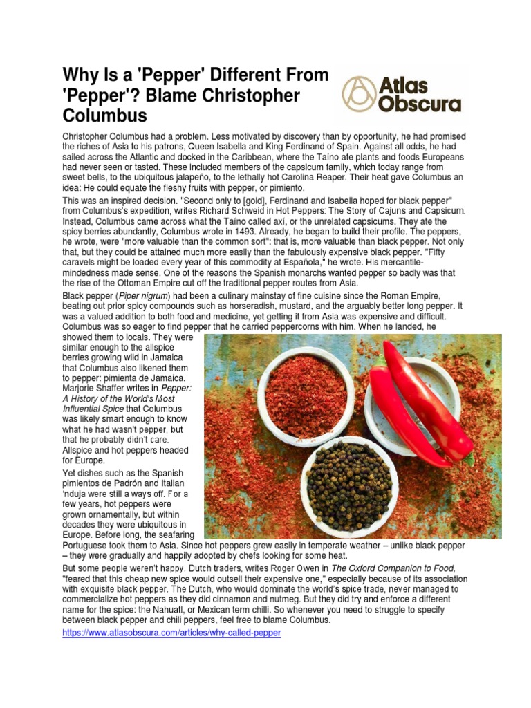 Origins of the Name 'Pepper' Explained | PDF | Chili Pepper | Black Pepper