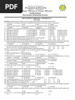 Mathematics 10 First Periodical Test 2019-2020