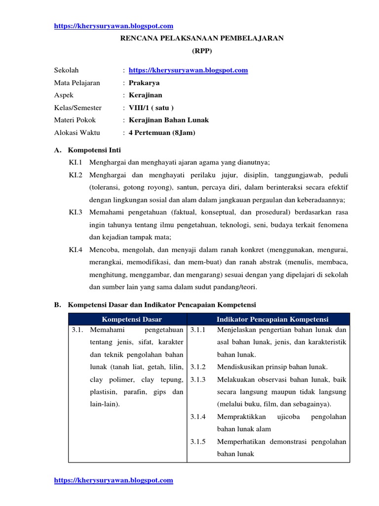 Rpp Kerajinan Semester 1