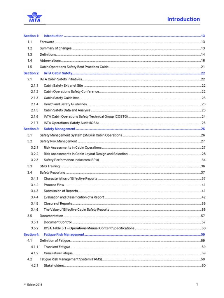 Cabin Operations Safety Best Practices Guide Contents Download Free