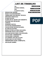 Check List de Trabalho