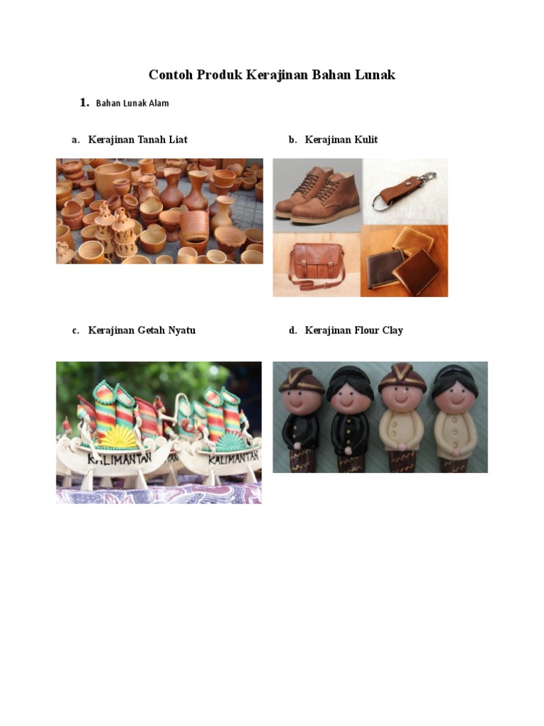 Contoh Produk Kerajinan Bahan Lunak