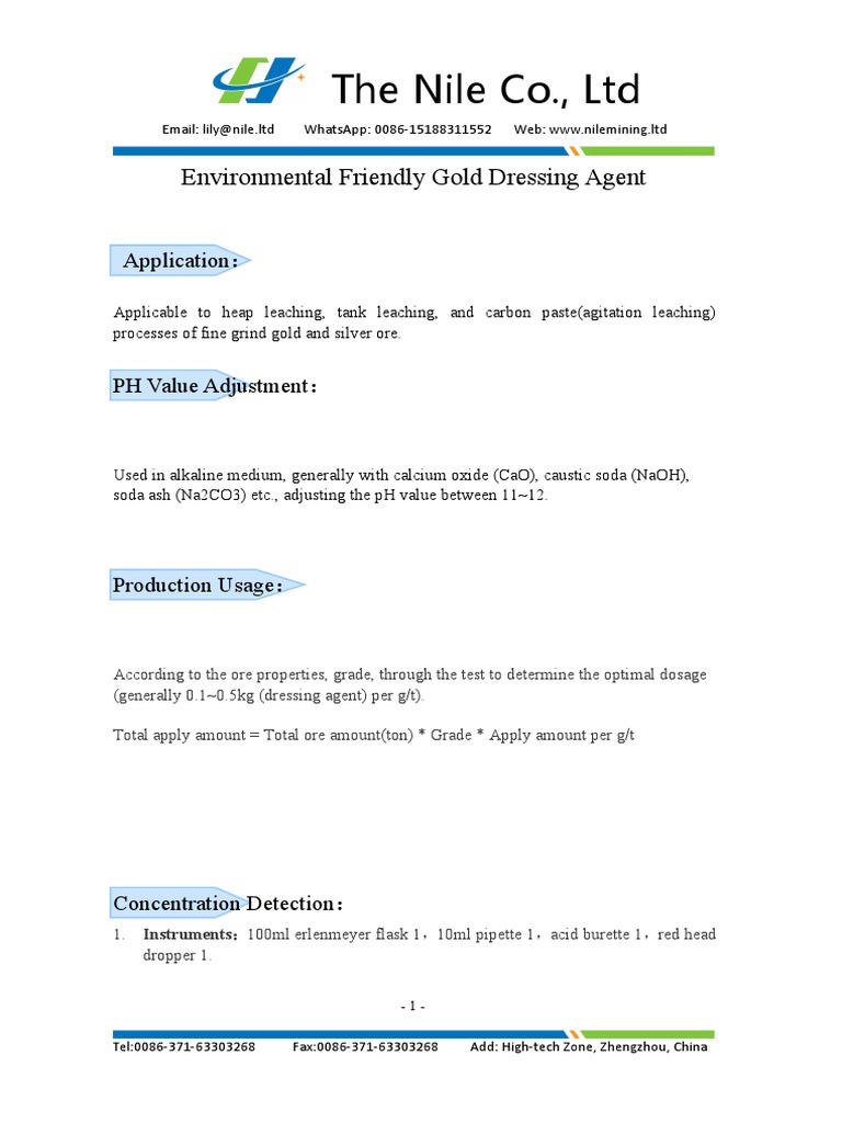 Jin Chan Gold Dressing Agent Guide | PDF | Sodium Hydroxide | Silver