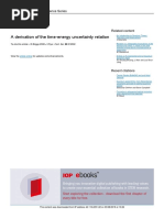 A Derivation of The Time-Energy Uncertainty Relation: Journal of Physics: Conference Series