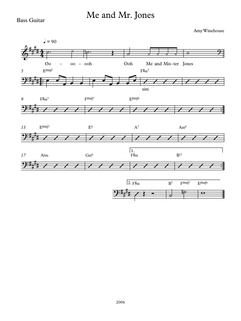 Me and MR Jones - Bass Guitar | PDF