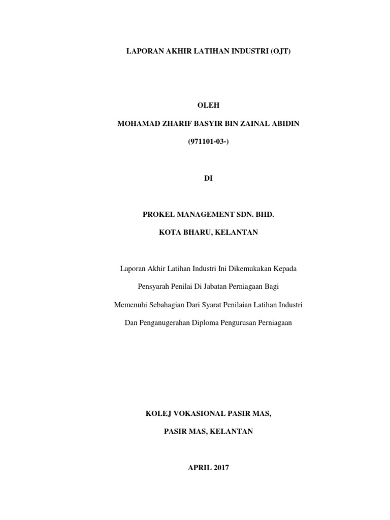 Zharif Full Report Pdf