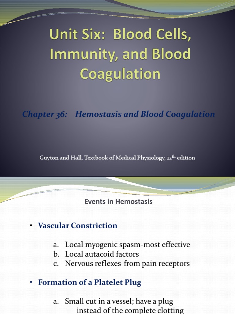 Hemostasis and Blood Coagulation Mechanisms | PDF | Coagulation | Platelet