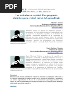 Redele Los Artículos en Español: Una Propuesta Didáctica para El Nivel Inicial Del Aprendizaje