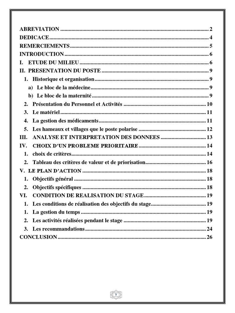 Rapport Stage Mairamba Pdf Accouchement Sage Femme