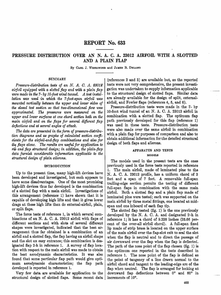 Naca Report 633 | PDF