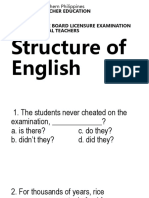 Structure of English: College of Teacher Education Review For The Board Licensure Examination of Professional Teachers