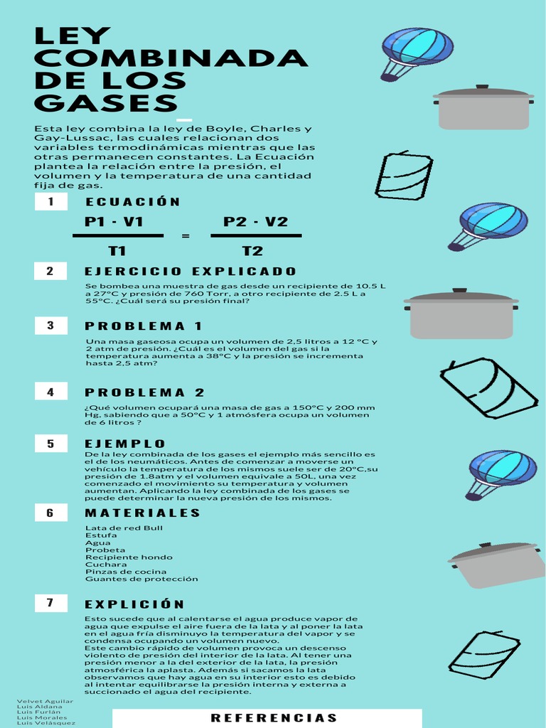 Ejercicios de Ley Combinada de Gases | PDF | Gases | Presión