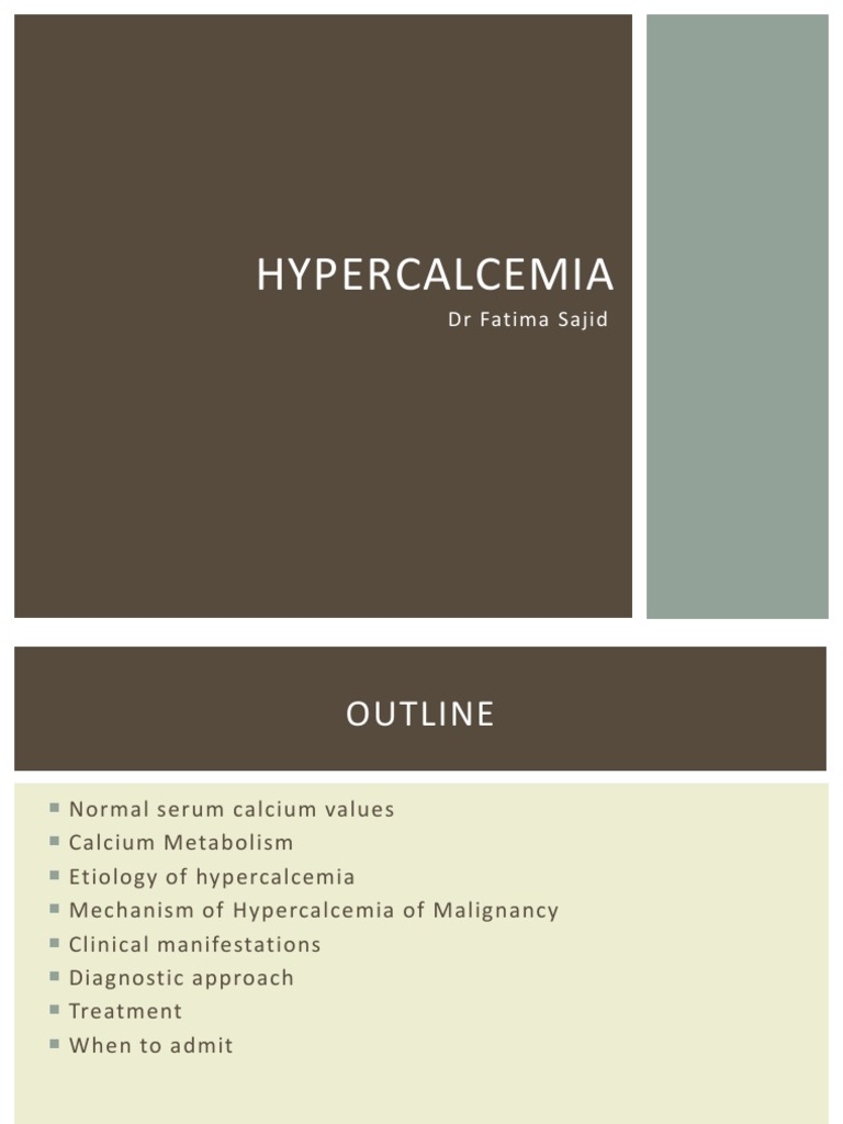Clinical Manifestations of Hypercalcemia | PDF | Vitamin D | Diseases ...