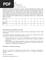 Atividades experimentais alunos água