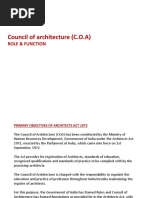 Council of Architecture (C.O.A) : Role & Function