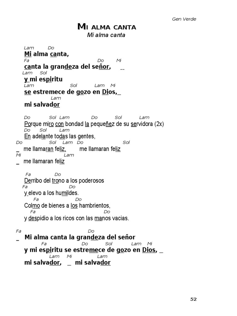 Magnificat Acordes Cancion De Maria