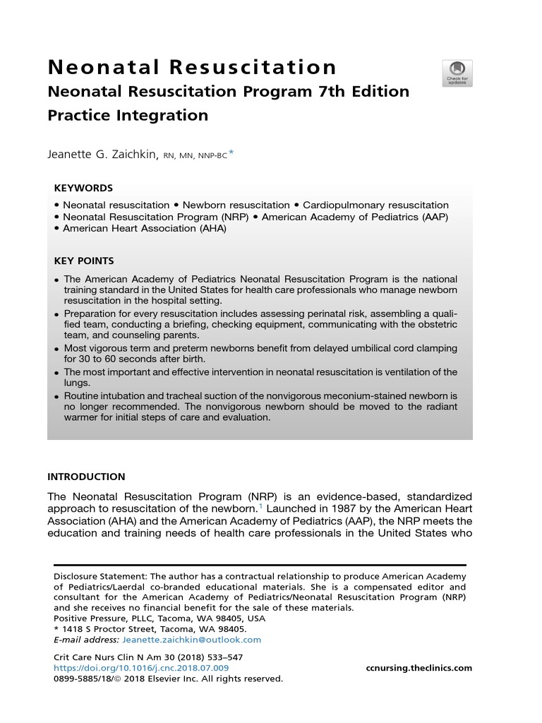 Neonatal Resuscitation (Part-4), 2020 AAP Guidelines