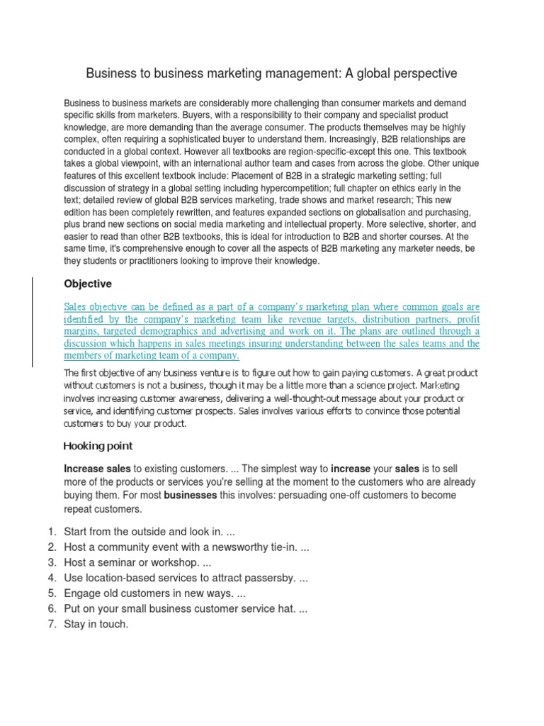 Global B2B Marketing Management Guide | PDF | Sales | Marketing