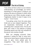 The Art of Giving