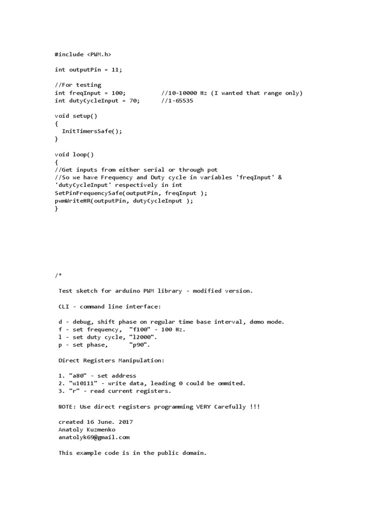 Arduino PWM and Frecuencia | PDF | Software Engineering | Areas Of ...