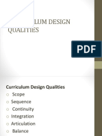 Curriculum Design Qualities