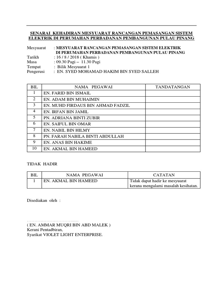 Minit Mesyuarat Docx