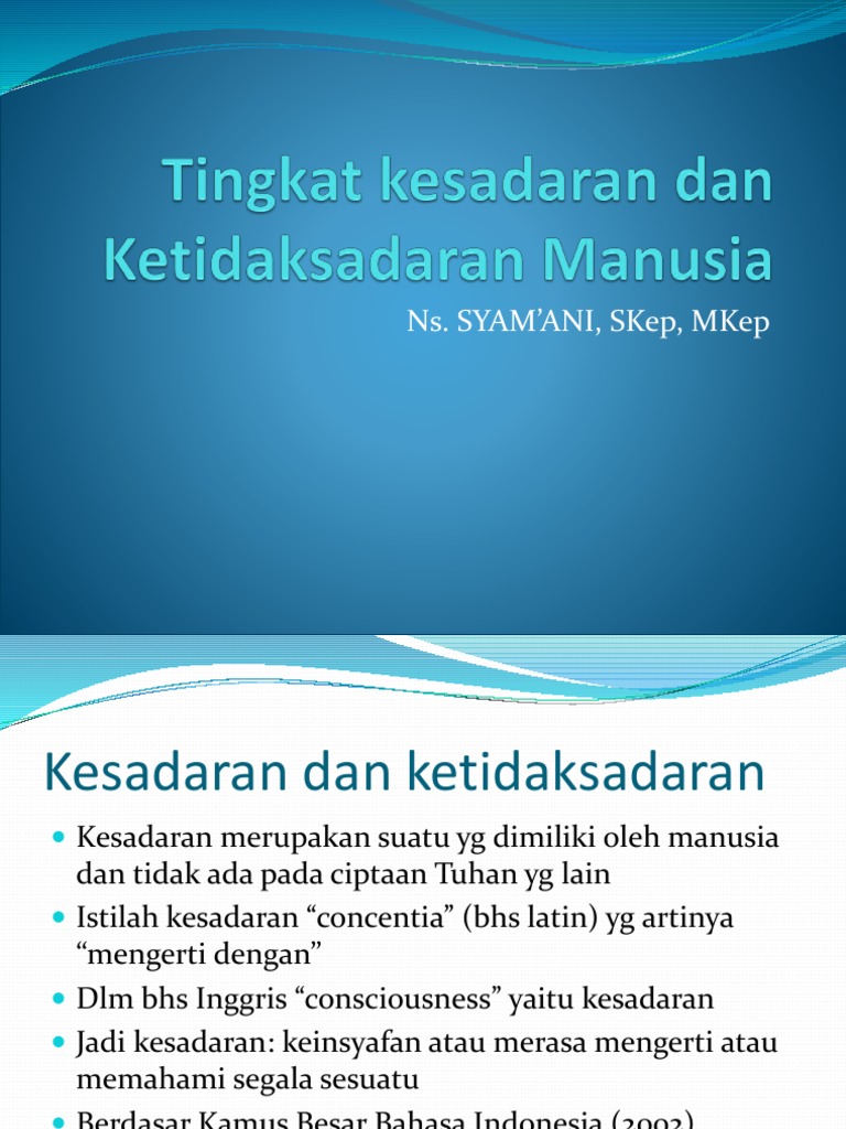 Tingkat Kesadaran Dan Ketidaksadaran Manusia Pdf